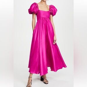 Azeeza Rory Puff Sleeve Dress - Magenta